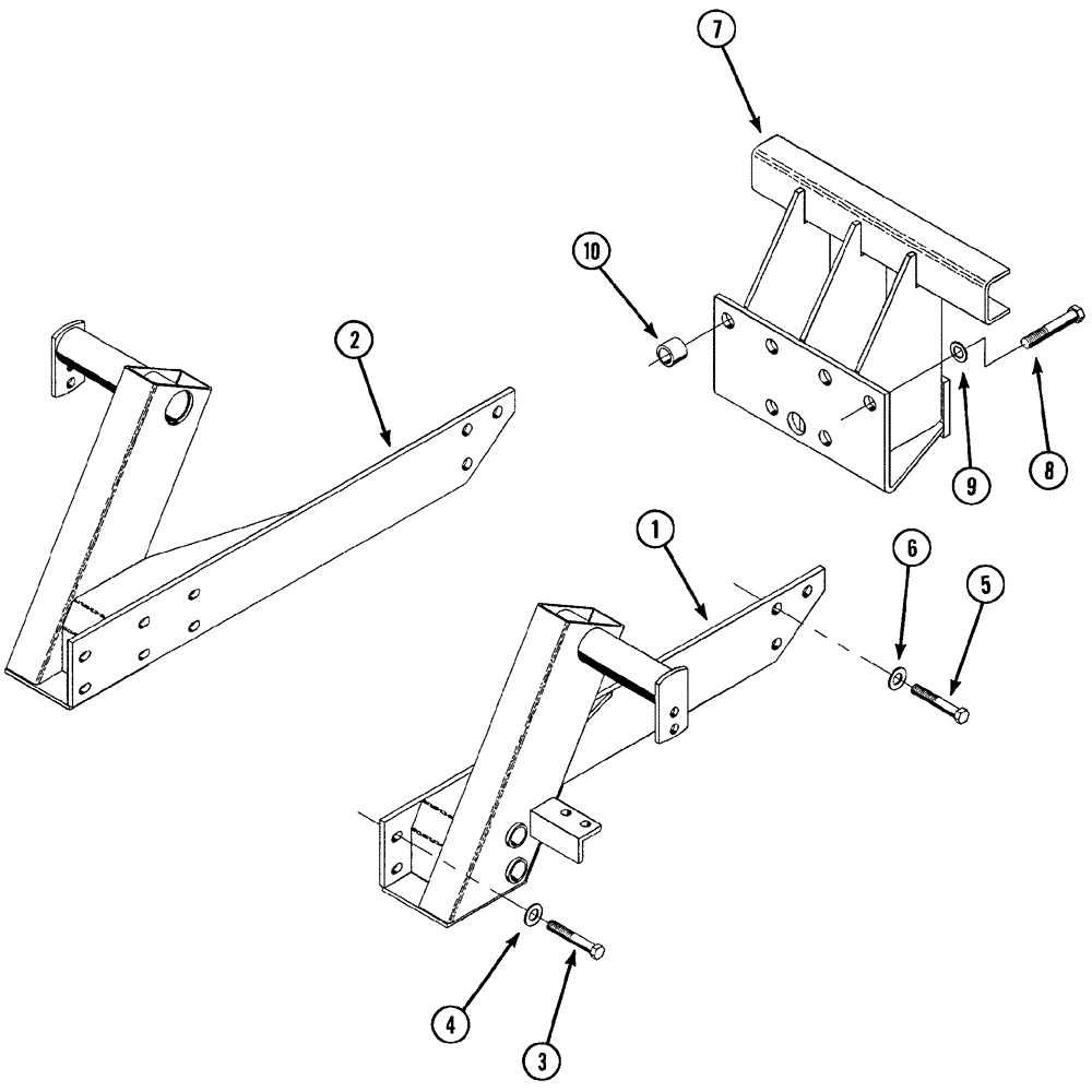 Схема запчастей Case IH 520 - (9-14) - MOUNTING FRAME AND SUPPORT, TRACTORS WITHOUT FRONT HITCH, 5130, 5140, 5230, 5240, 5250 (09) - CHASSIS/ATTACHMENTS