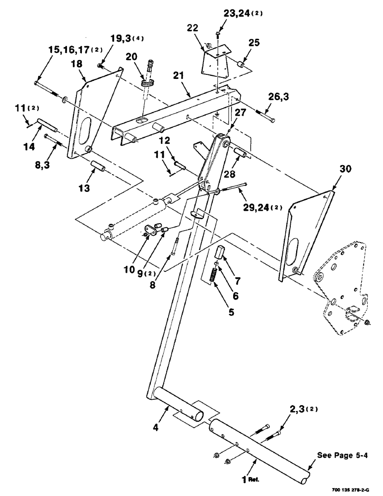 Схема запчастей Case IH RS551 - (5-06) - KICKER ASSEMBLY, RIGHT (16) - BALE EJECTOR