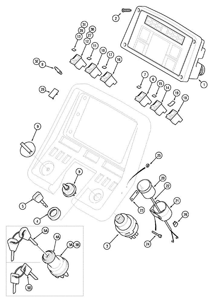 Схема запчастей Case IH MX150 - (04-09) - INSTRUMENT PANEL (55) - ELECTRICAL SYSTEMS