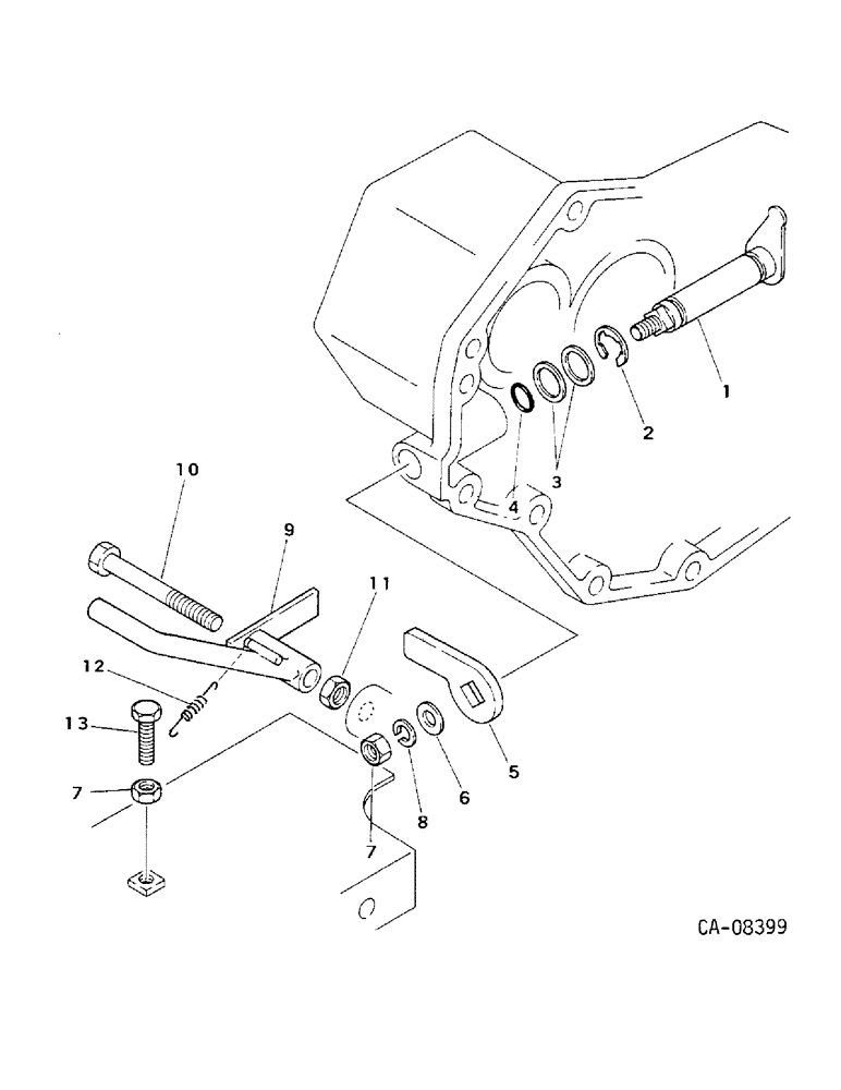 Схема запчастей Case IH 244 - (07-50) - DRIVE TRAIN, DIFFERENTIAL LOCK SHIFTER, 244 AND 254 (04) - Drive Train