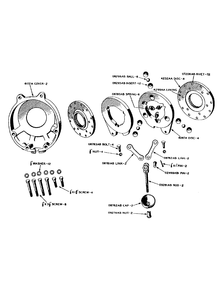 Схема запчастей Case IH DO-SERIES - (078) - DIFFERENTIAL BRAKE, D, DC, DO, DV (07) - BRAKES