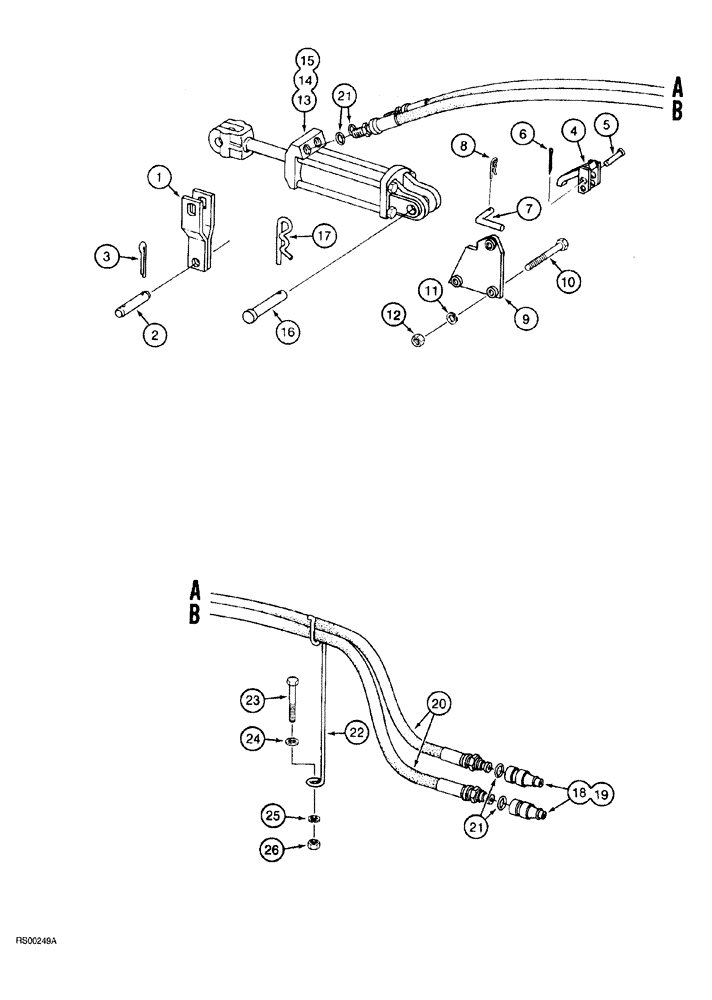 Схема запчастей Case IH 5700 - (8-002) - DEPTH CONTROL HYDRAULICS, ALL TRAILING NON WING MODELS (08) - HYDRAULICS