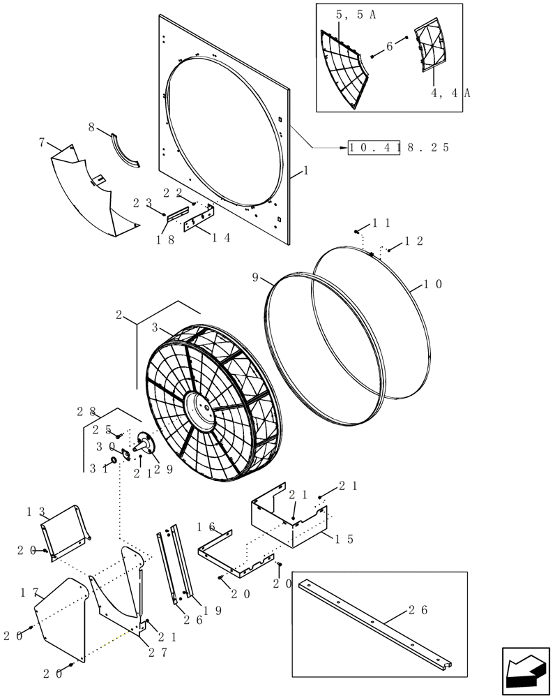 Схема запчастей Case IH 2588 - (10.418.22) - PLASTIC ROTARY AIR SCREEN ASSY, WITH DIRT DROP BOX AND BRUSHES (10) - ENGINE