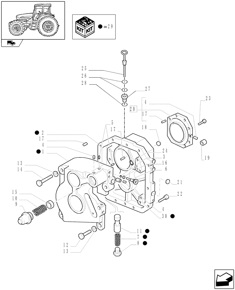 Схема запчастей Case IH FARMALL 85U - (1.80.1/08[01]) - HYDR. 540/1000 RPM POWER TAKE OFF (NA) - COVER AND GUARD (VAR.330728-331728-332728) (07) - HYDRAULIC SYSTEM