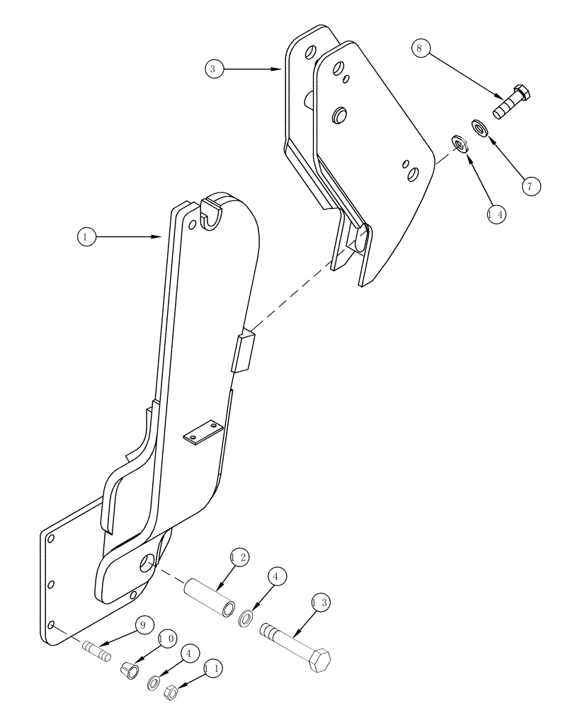 Схема запчастей Case IH L605 - (09-04) - MOUNTING BRACKETS MX100 - MX135 (09) - CHASSIS/ATTACHMENTS