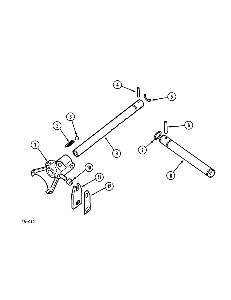 Схема запчастей Case IH 248 - (6-494) - GEAR SHIFT MECHANISM - RANGE TRANSMISSION, VERSION WITH FORWARD AND REVERSE, 248, 258 (06) - POWER TRAIN