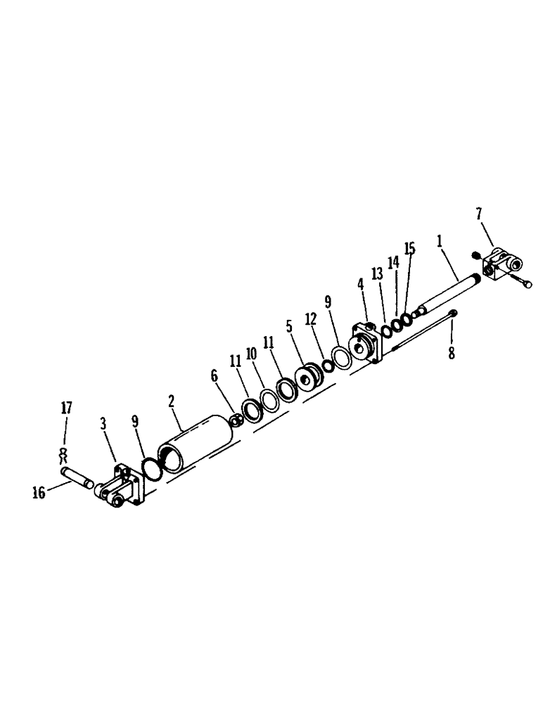 Схема запчастей Case IH 1200W-SERIES - (044) - HYDRAULIC CYLINDER 3 INCHES X 8 INCHES, HYDRAULIC CYLINDER, NEW AND OLD STYLE 