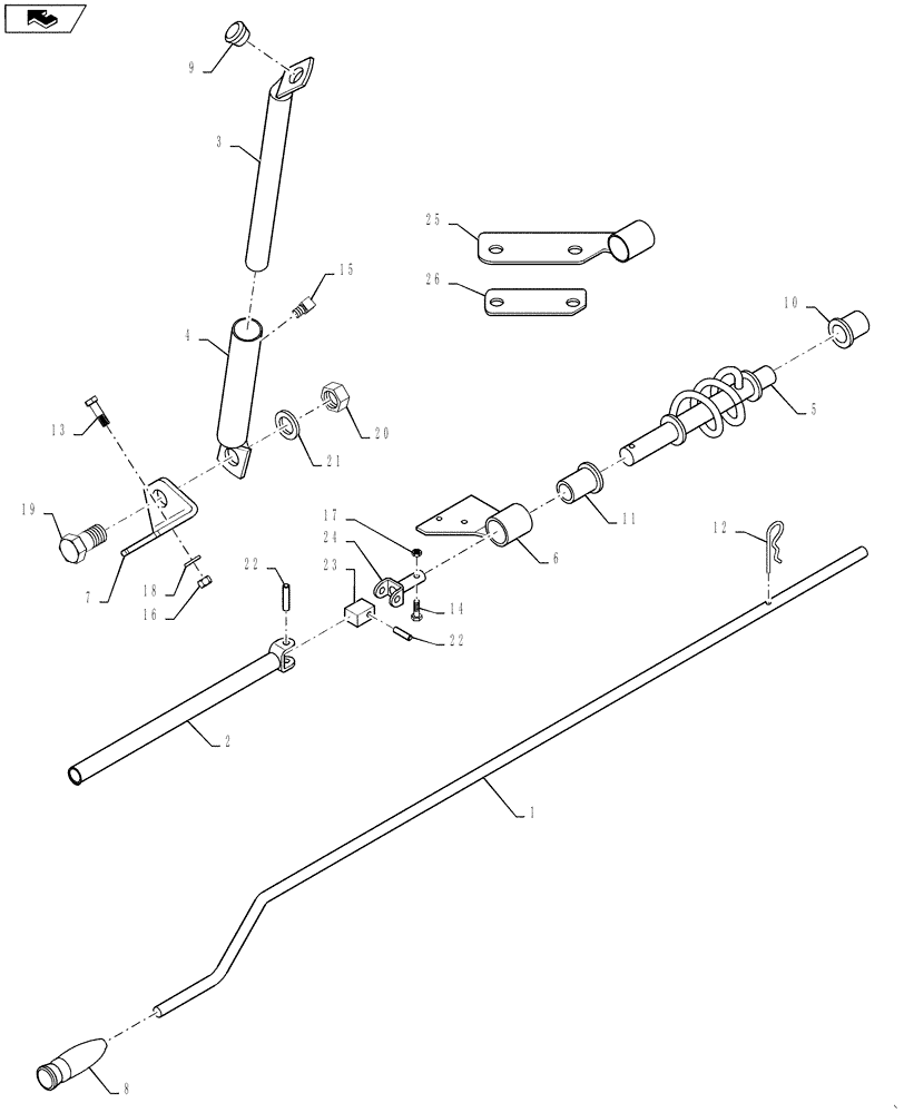 Схема запчастей Case IH BS174R - (115) - MANUAL CHUTE ROTATION - 715343046 