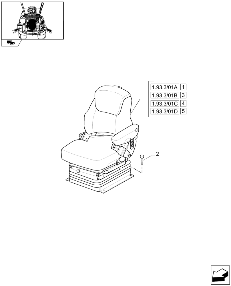 Схема запчастей Case IH PUMA 180 - (1.93.3/01) - DELUXE AIR SEAT WITH REELING SEAT BELT (10) - OPERATORS PLATFORM/CAB