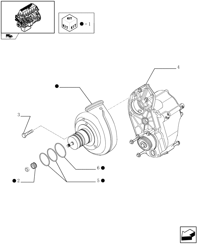 Схема запчастей Case IH F3CE0684A E001 - (0.25.4) - HYDRAULIC COUPLING AND POWER TURBINE - TURBOCOMPOUND (504168203-504227236) 