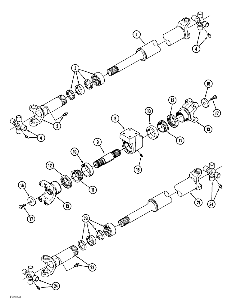 Схема запчастей Case IH 9390 - (6-146) - PTO DRIVE SHAFT ASSEMBLIES (06) - POWER TRAIN