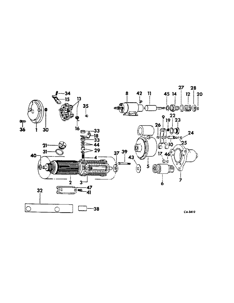 Схема запчастей Case IH HYDRO 100 - (08-14) - ELECTRICAL, CRANKING MOTOR, DELCO REMY, HYDRO 100 TRACTORS, SERIAL NO. 11185 AND ABOVE (06) - ELECTRICAL