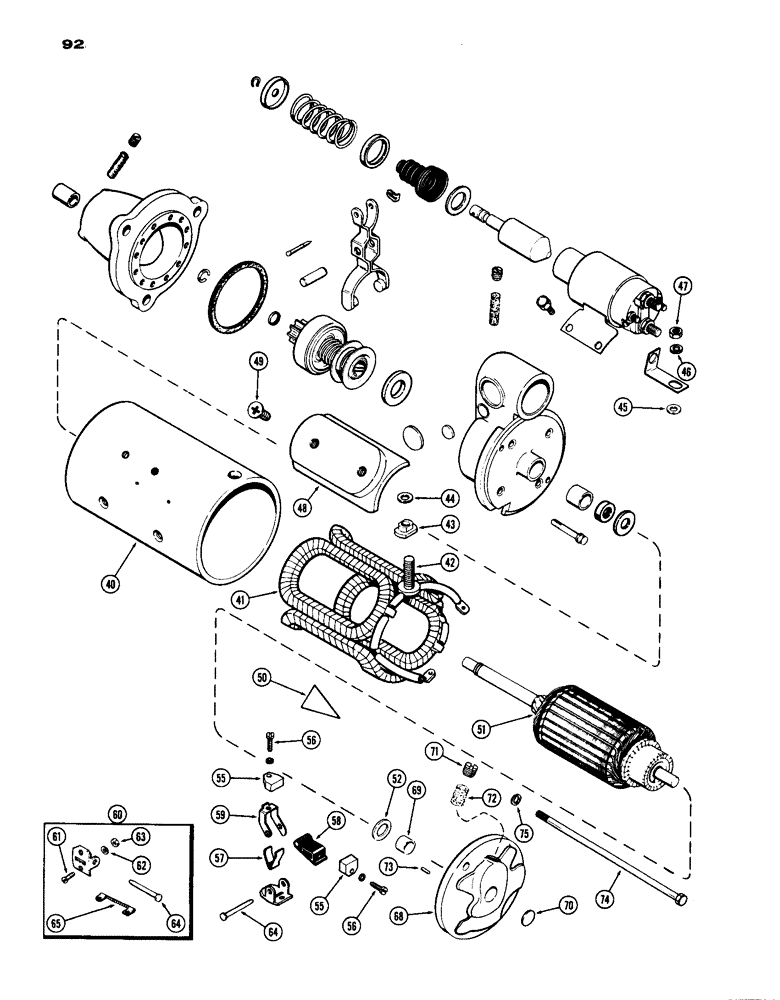 Схема запчастей Case IH 770 - (092) - A59670 STARTER, (267B) DIESEL ENGINE (04) - ELECTRICAL SYSTEMS