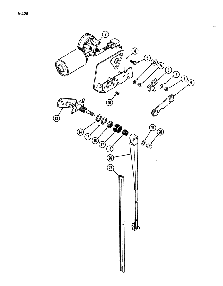 Схема запчастей Case IH 4894 - (9-428) - CAB WINDSHIELD WIPER (09) - CHASSIS/ATTACHMENTS