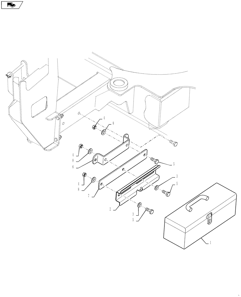 Схема запчастей Case IH 3230 - (88.100.01) - TOOL BOX, PORTABLE (88) - ACCESSORIES