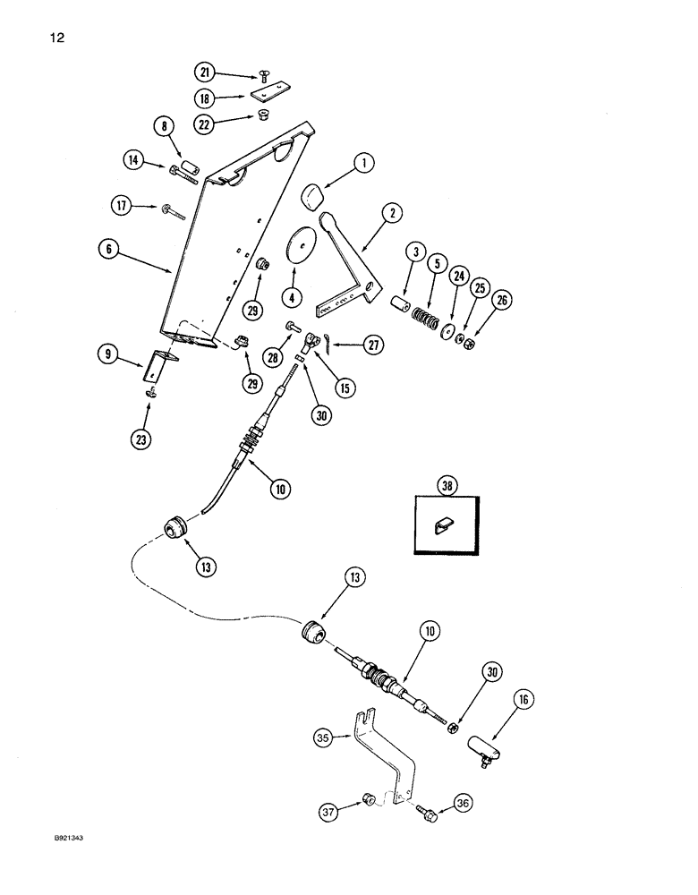 Схема запчастей Case IH 1640 - (12) - THROTTLE CONTROL (10) - ENGINE