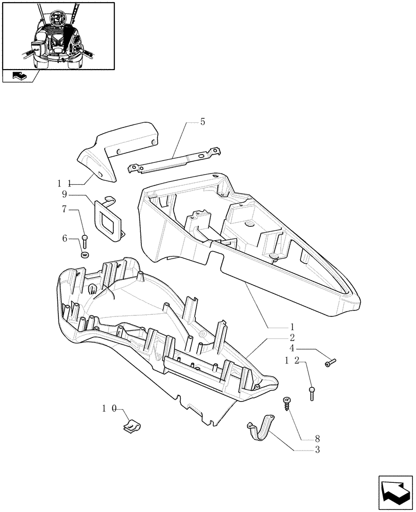 Схема запчастей Case IH PUMA 155 - (1.97.0/01) - COMMAND ARM FOR ELECTROHYDRAULIC REMOTES - COVERS (VAR.332022-332023-332024) (10) - OPERATORS PLATFORM/CAB