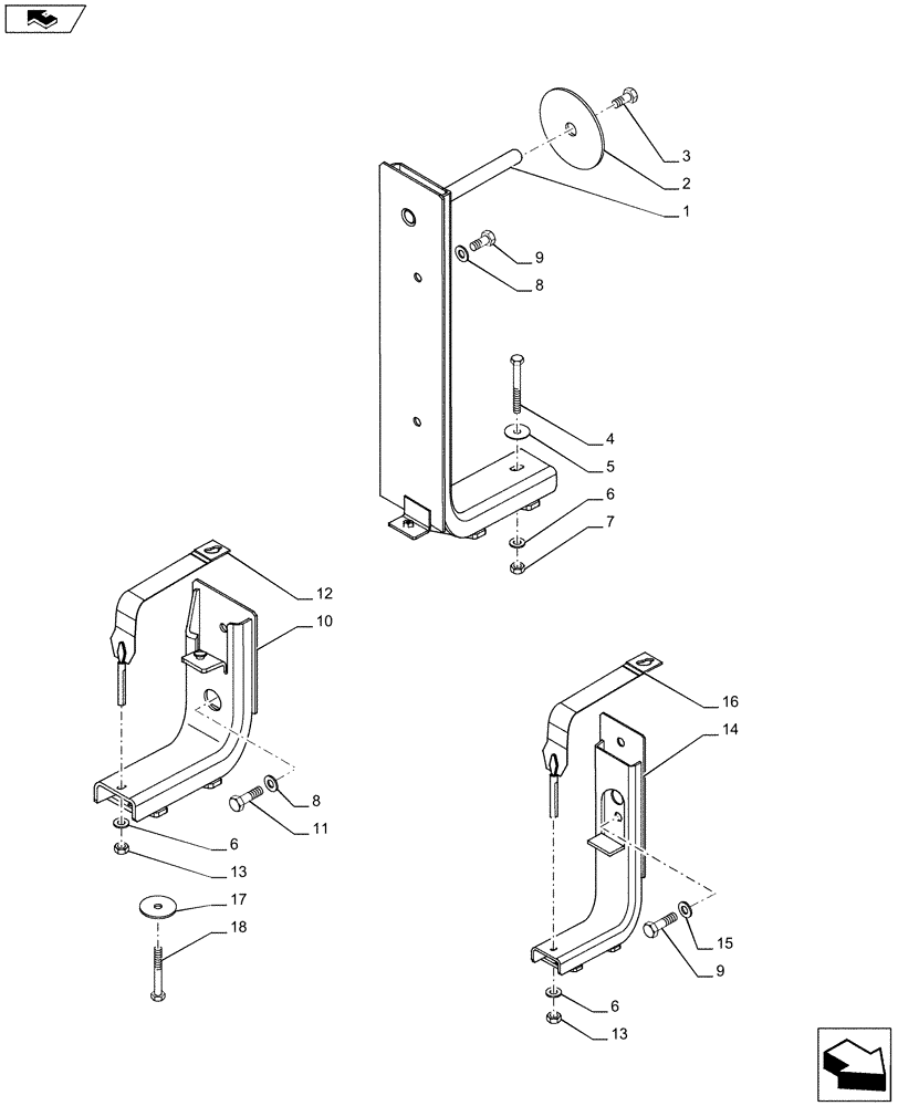 Схема запчастей Case IH PUMA 170 - (10.216.02[01]) - FUEL TANK SUPPORTS (10) - ENGINE