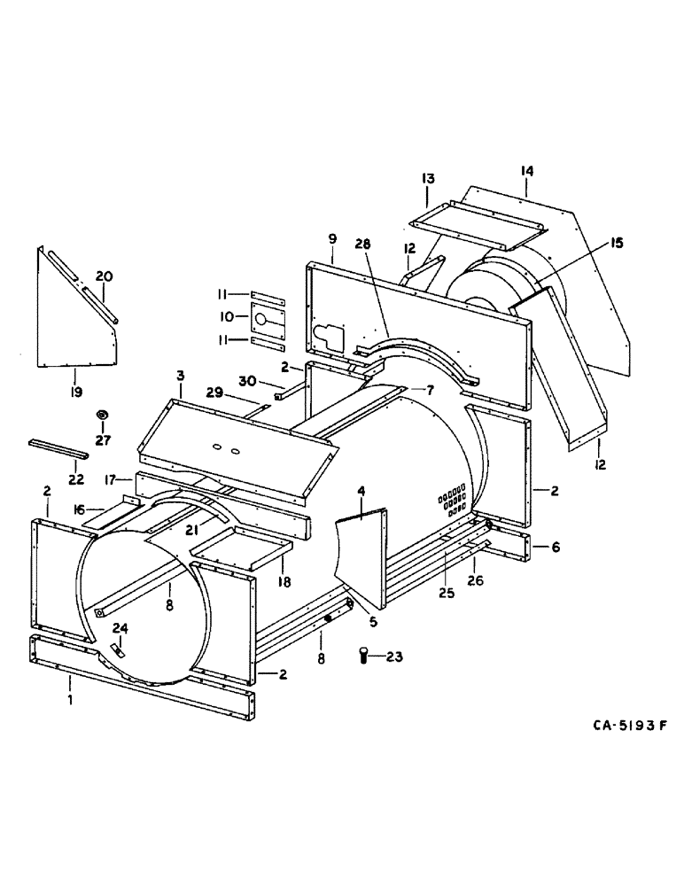 Схема запчастей Case IH 1470 - (21-16) - THRESHING ROTOR AND CONCAVES, CAGE (14) - THRESHING