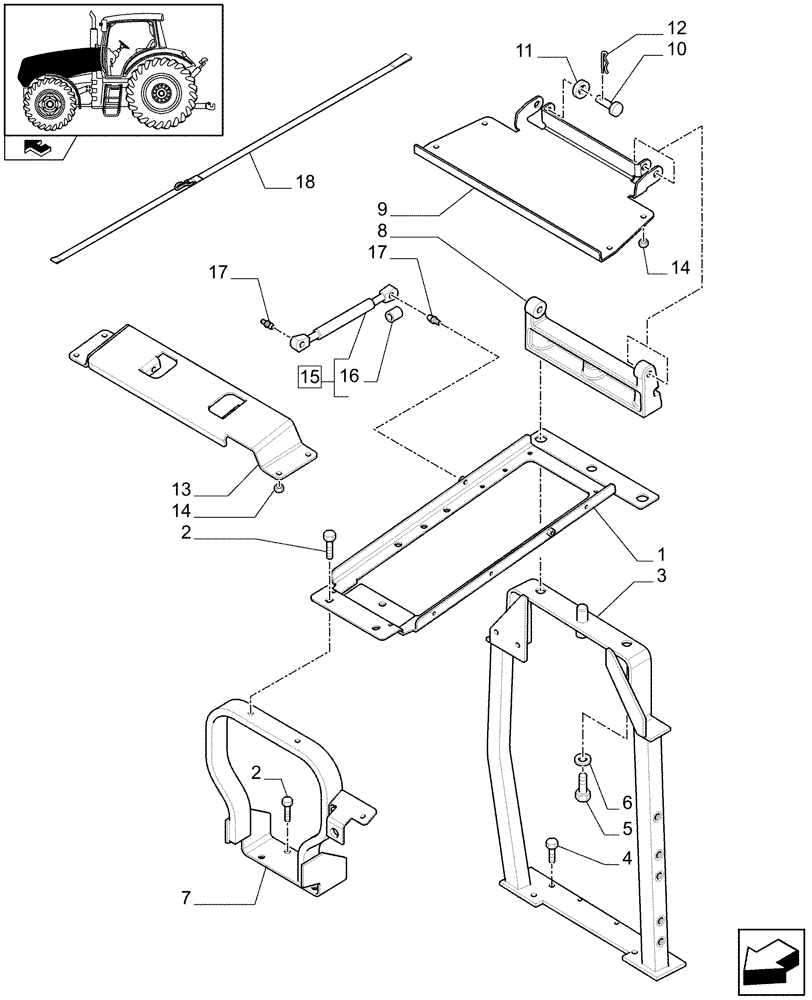 Схема запчастей Case IH PUMA 125 - (1.83.0[02B]) - HOOD - SUPPORTS - D6996 (08) - SHEET METAL