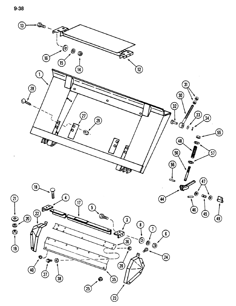 Схема запчастей Case IH 1620 - (9-038) - FEEDER ADAPTER AND DEFLECTOR (13) - FEEDER