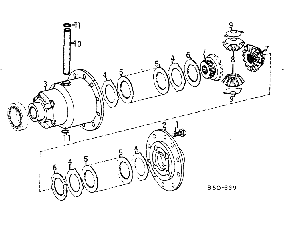 Схема запчастей Case IH 885 - (07-118) - DIFFERENTIAL - 4 WHEEL DRIVE - Z F 4 WHEEL DRIVE - 3230285R1 (04) - Drive Train