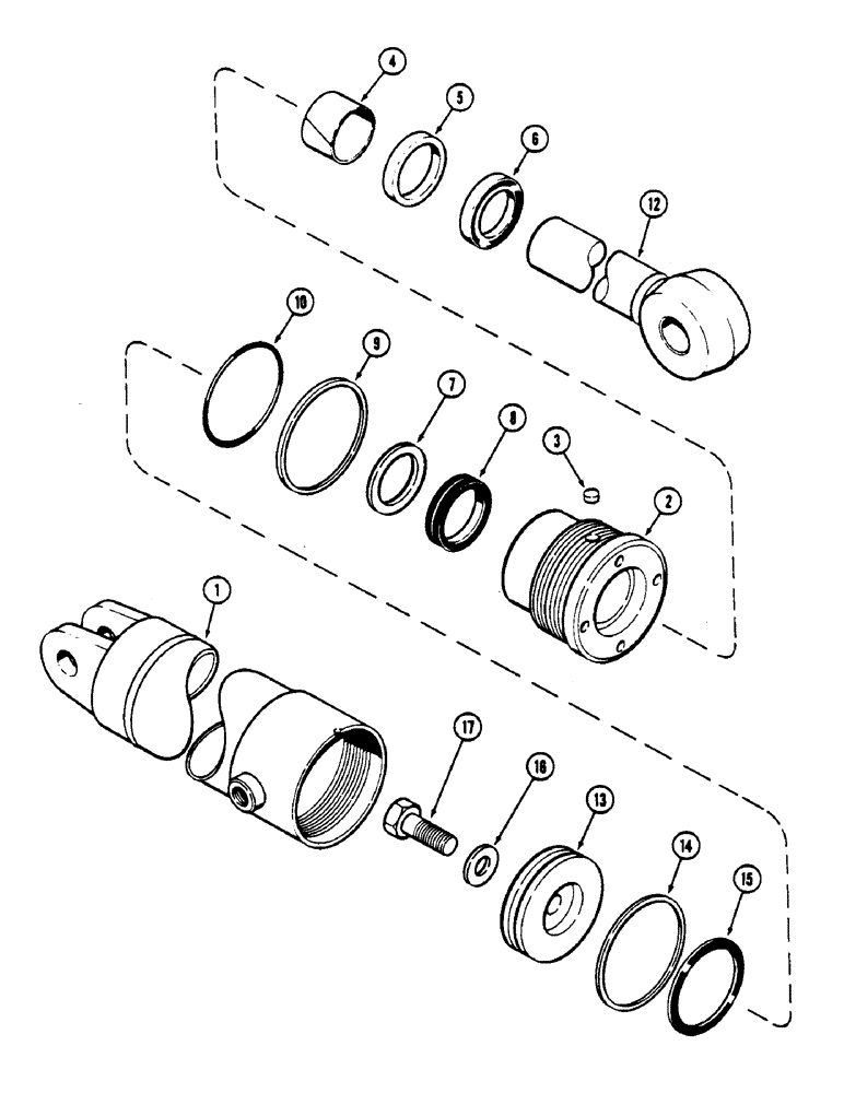 Схема запчастей Case IH 4690 - (8-324) - HITCH LIFT CYLINDER ASSEMBLY, 4" (101.6 MM) BORE X 9-27/35" (250.03 MM) STROKE PIN 8860450 & AFTER (08) - HYDRAULICS