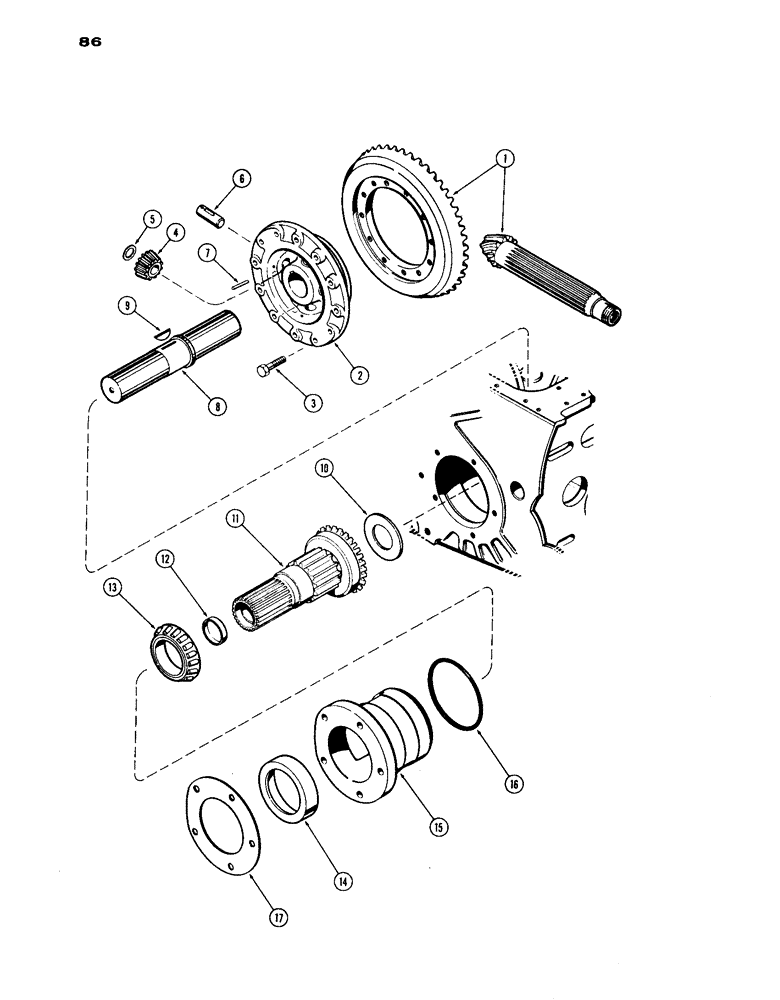 Схема запчастей Case IH 1030 - (086) - DIFFERENTIAL (06) - POWER TRAIN