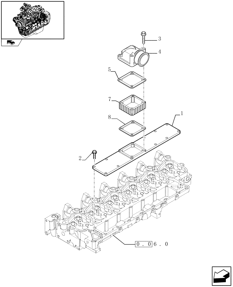 Схема запчастей Case IH F4GE9684B J600 - (0.07.1) - INTAKE MANIFOLD (2854362-2854951-2856262) 