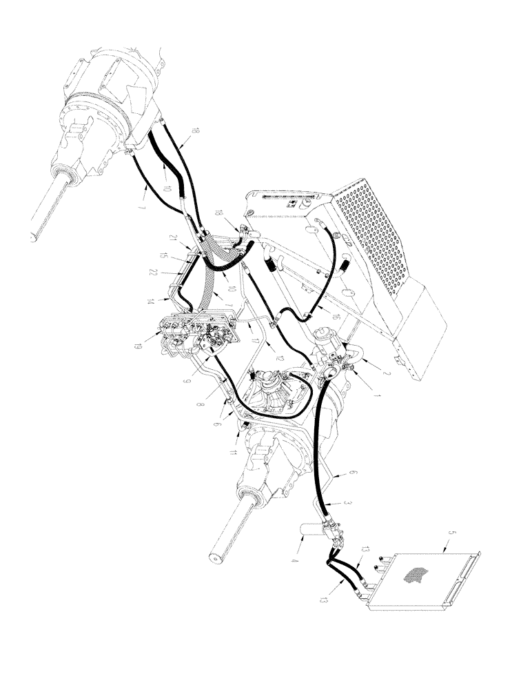 Схема запчастей Case IH STX425 - (01-04[02]) - PICTORIAL INDEX - AXLE LUBRICATION CIRCUIT, 400 SERIES AXLE, BTW JEE0102001 & JEE0106701 (00) - PICTORIAL INDEX