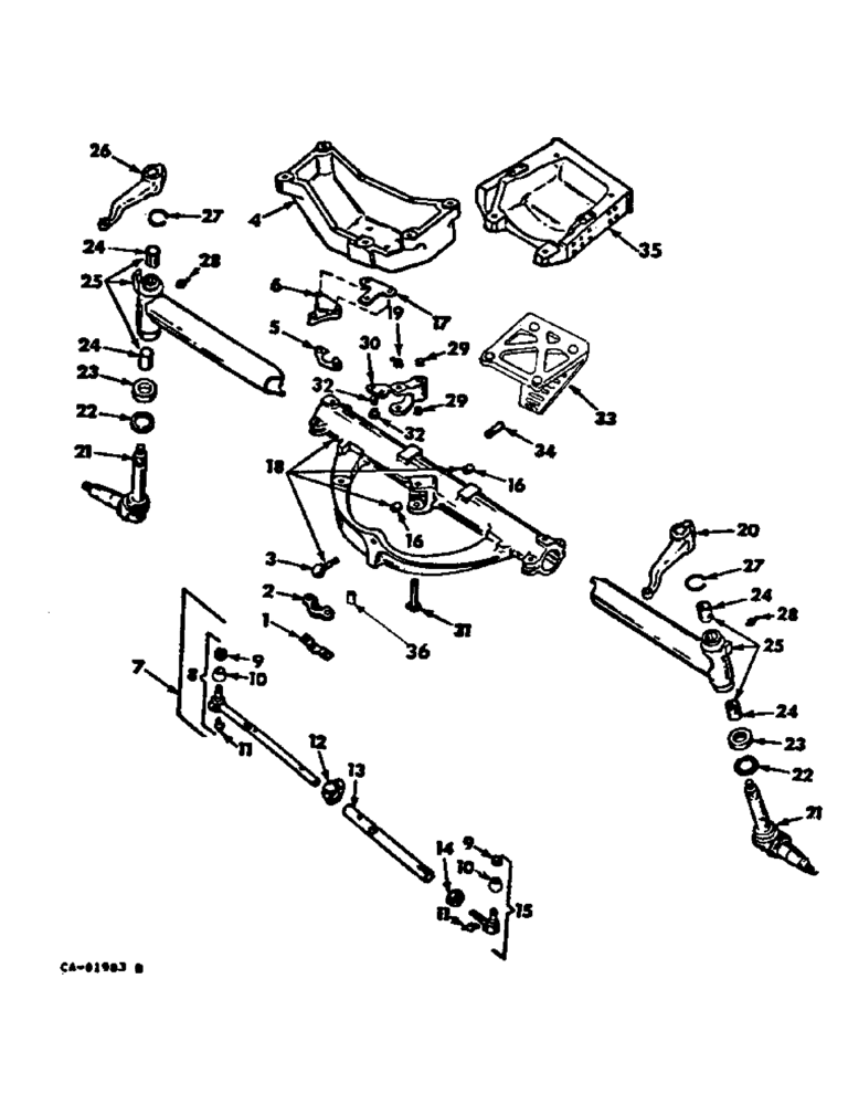 Схема запчастей Case IH 1568 - (14-02) - SUSPENSION, ADJUSTABLE WIDE TREAD FRONT AXLE Suspension