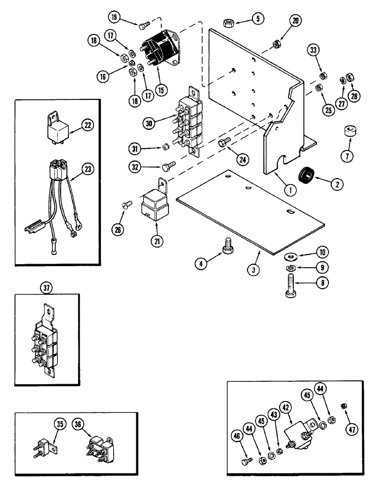 Схема запчастей Case IH 2090 - (4-110) - SOLENOIDS AND CIRCUIT BREAKERS (04) - ELECTRICAL SYSTEMS