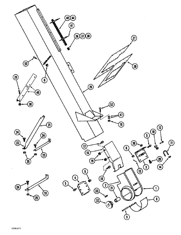 Схема запчастей Case IH 1660 - (9D-06) - GRAIN ELEVATOR HOUSING AND BOOT (16) - GRAIN ELEVATORS & AUGERS