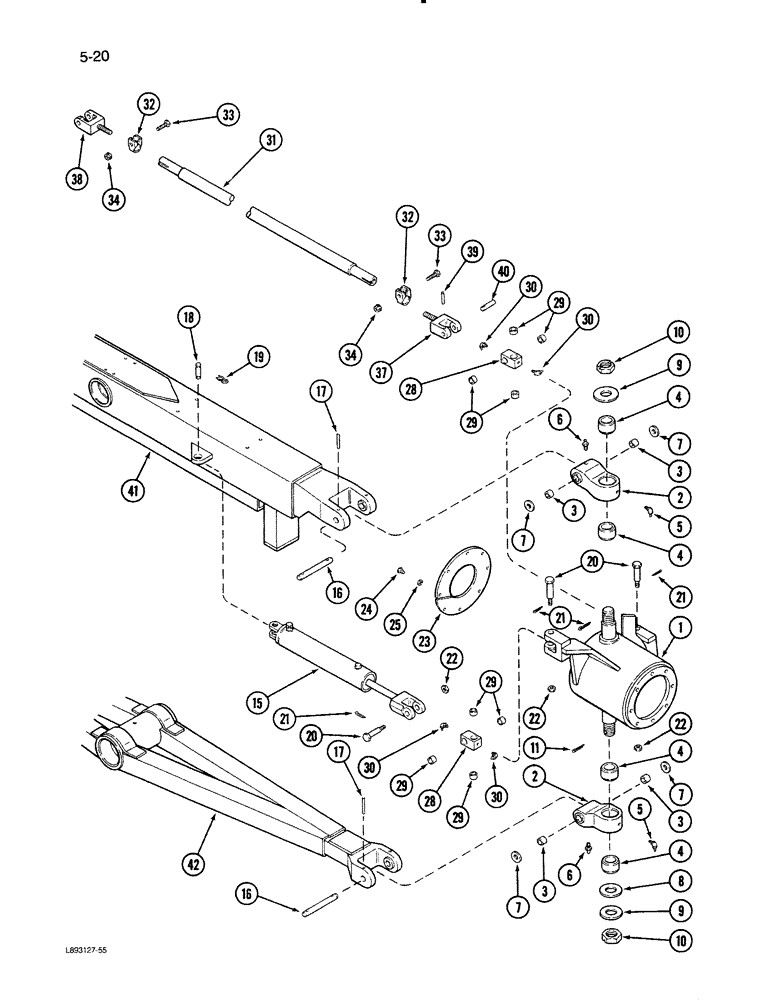 Схема запчастей Case IH 1670 - (5-20) - STEERING KNUCKLE AND TIE RODS (04) - STEERING