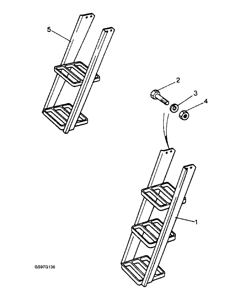 Схема запчастей Case IH 1212 - (9-104) - STEPS, SEKURA CAB (09) - CHASSIS/ATTACHMENTS