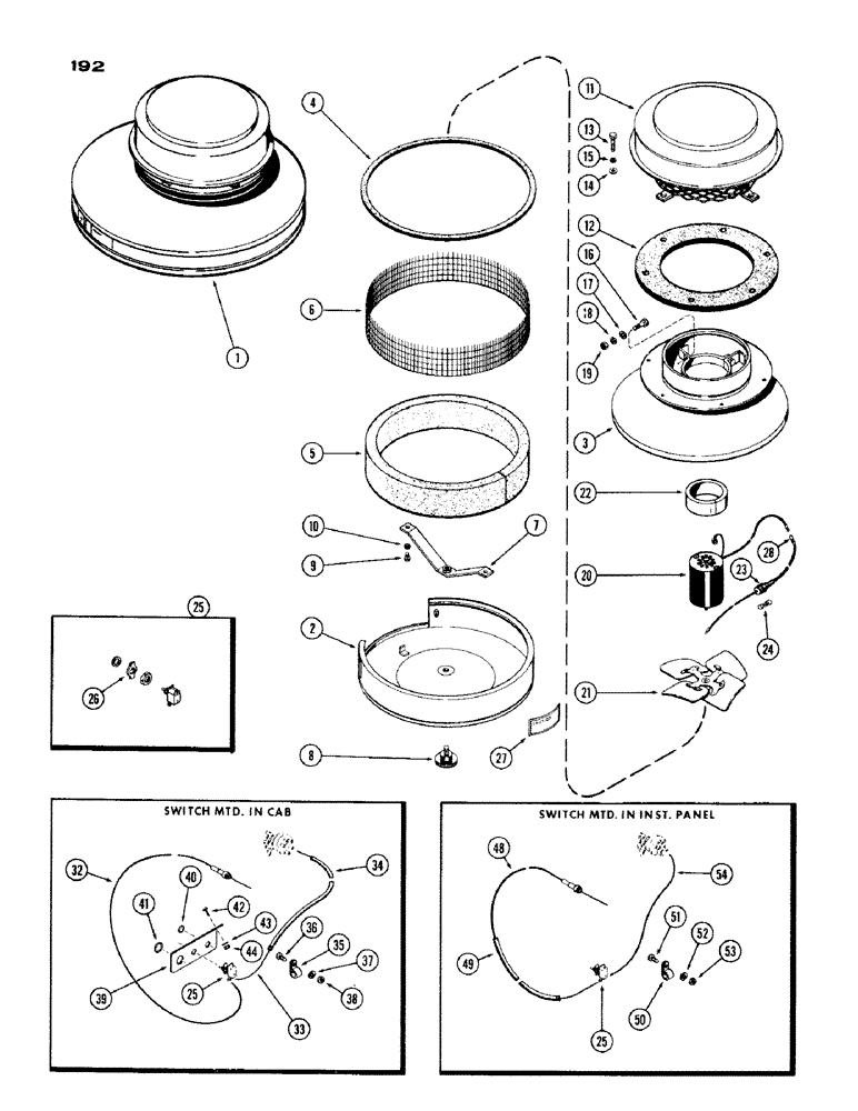 Схема запчастей Case IH 1200 - (192) - PRESSURIZER UNIT AND WIRING (09) - CHASSIS