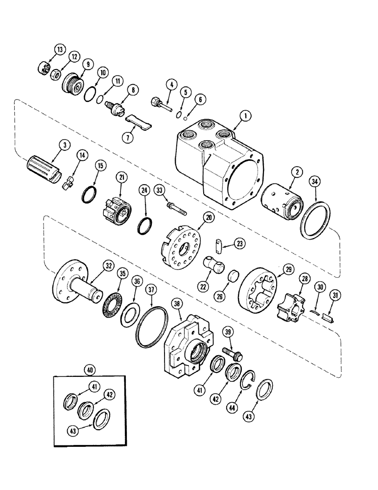 Схема запчастей Case IH 2394 - (5-10) - HYDROSTATIC STEERING PUMP (05) - STEERING