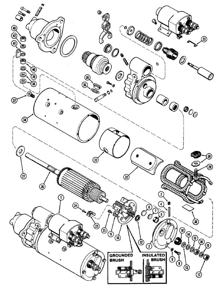 Схема запчастей Case IH 2590 - (4-120) - A75864 STARTER ASSEMBLY, PRIOR TO P.I.N. 9907800 (04) - ELECTRICAL SYSTEMS