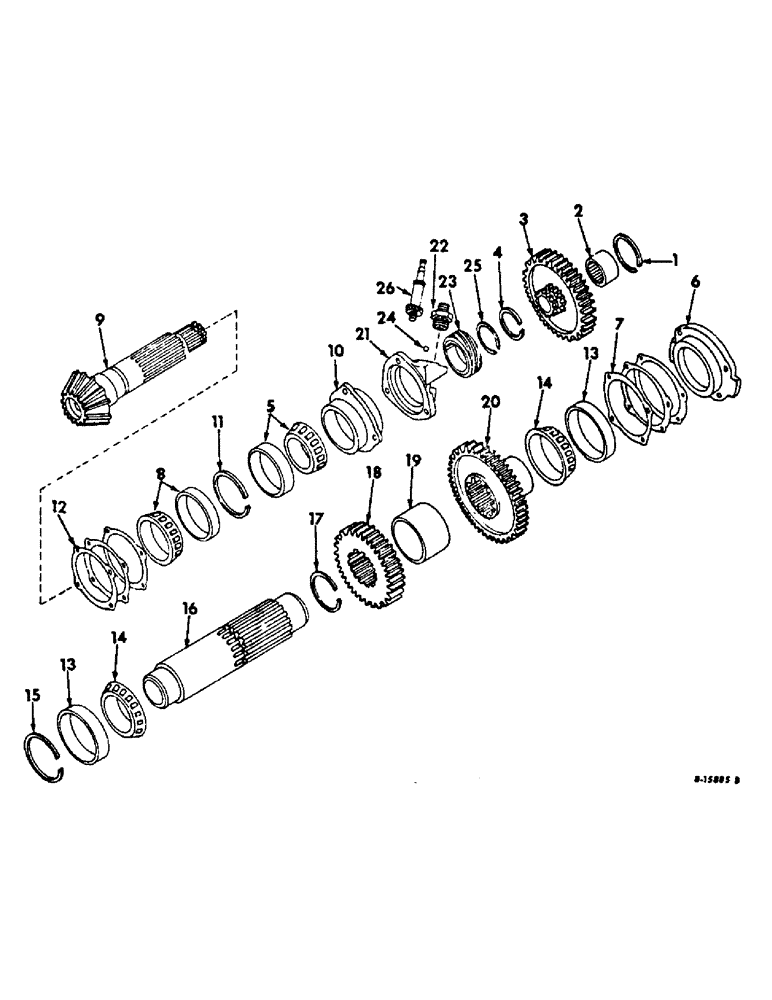 Схема запчастей Case IH 666 - (07-25) - DRIVE TRAIN, RANGE TRANSMISSION, 666, 70 AND 86 HYDROSTATIC DRIVE TRACTORS (04) - Drive Train