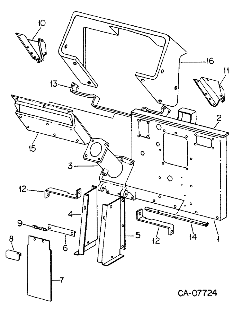 Схема запчастей Case IH 3788 - (13-06) - SUPERSTRUCTURE, STEERING AND GEAR SELECTOR SUPPORTS (05) - SUPERSTRUCTURE