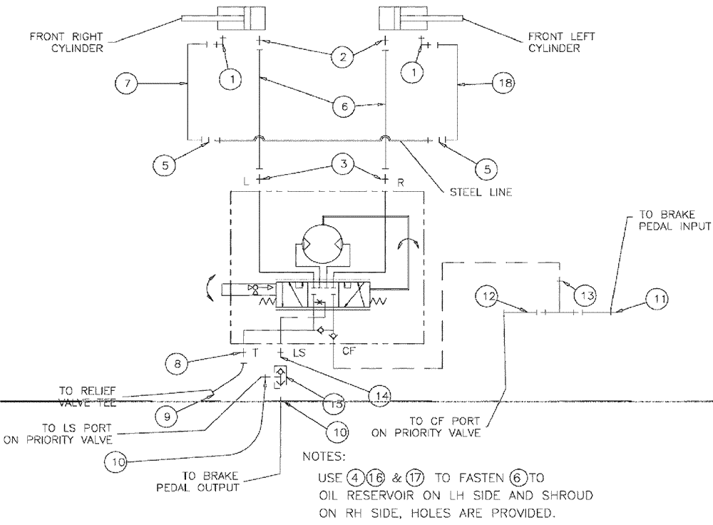 Схема запчастей Case IH 3210 - (06-016) - HYDRAULIC GROUP, 2WS Hydraulic Plumbing