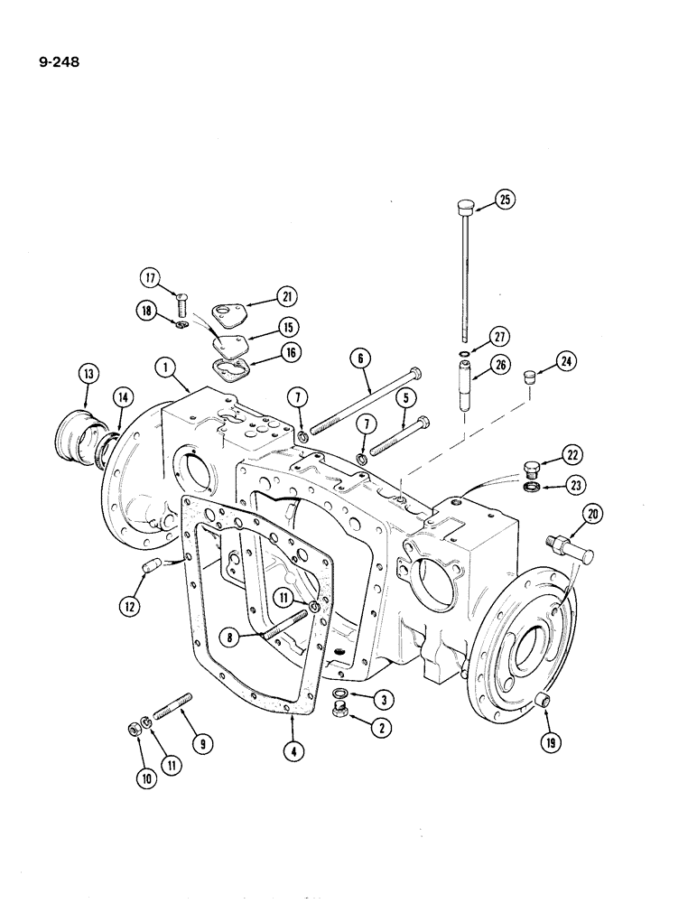 Схема запчастей Case IH 1194 - (9-248) - REAR AXLE HOUSING AND COVERS (09) - CHASSIS/ATTACHMENTS