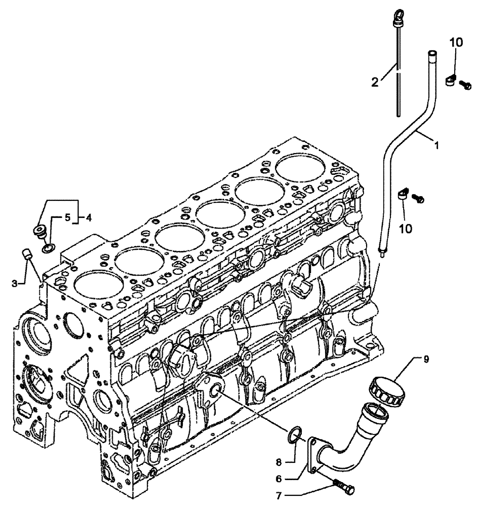 Схема запчастей Case IH SPX3320 - (03-005) - OIL FILL, ENGINE (01) - ENGINE