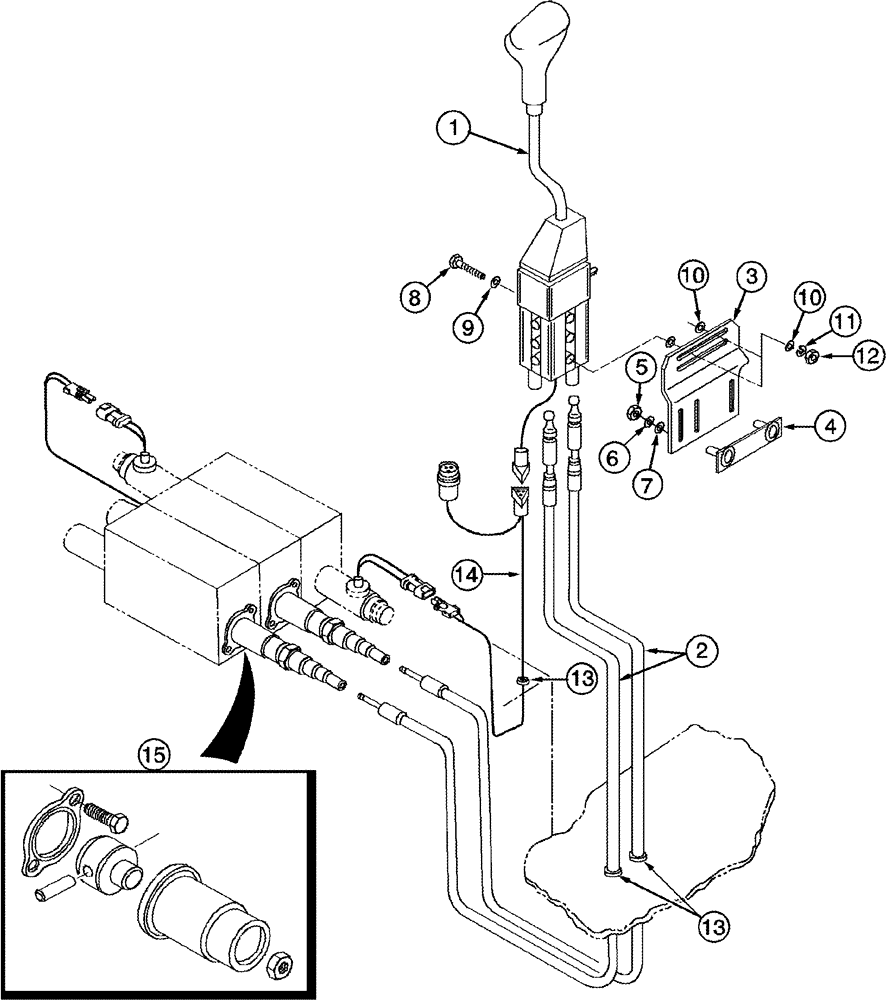 Схема запчастей Case IH LX172 - (08-26) - HYDRAULIC CONTROLS - MOUNTING - 3 FUNCTION MX100-MX170 SYNCHROMESH TRANSMISSION (08) - HYDRAULICS