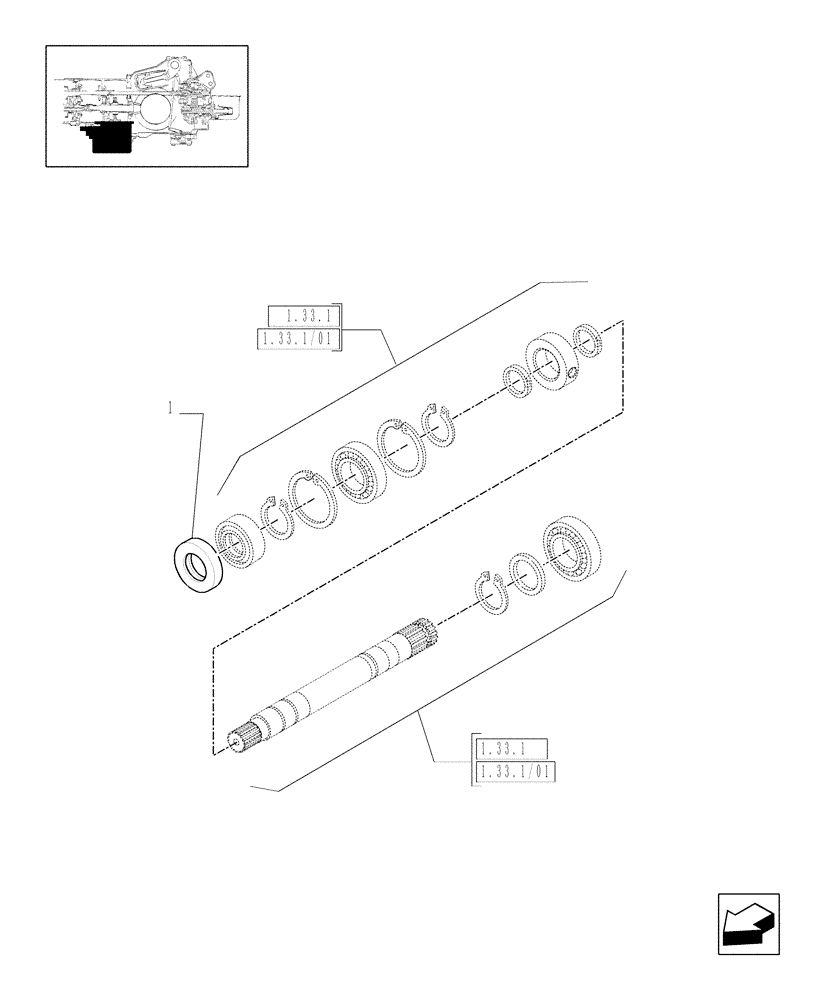 Схема запчастей Case IH JX1085C - (1.33.1/03) - (VAR.445-449) 4WD RICE FIELD VERSION - GASKET (04) - FRONT AXLE & STEERING