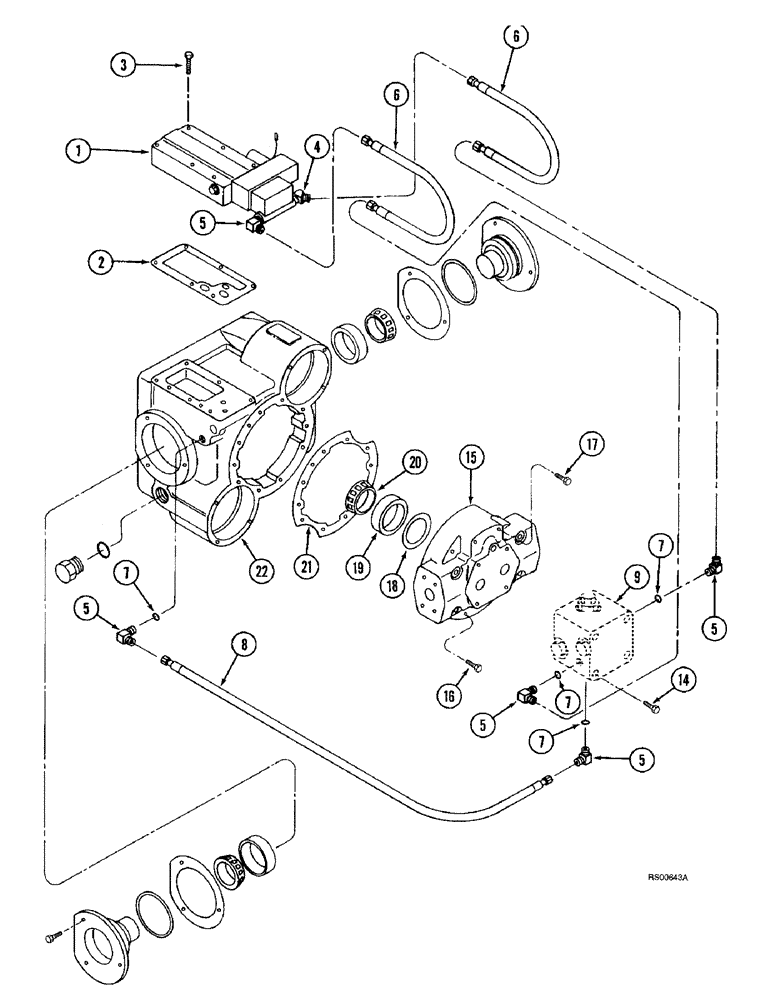 Схема запчастей Case IH 1680 - (6-56) - HYDROSTATIC MOTOR, VALVE BLOCK, TWO SPEED (CONTD) (03) - POWER TRAIN