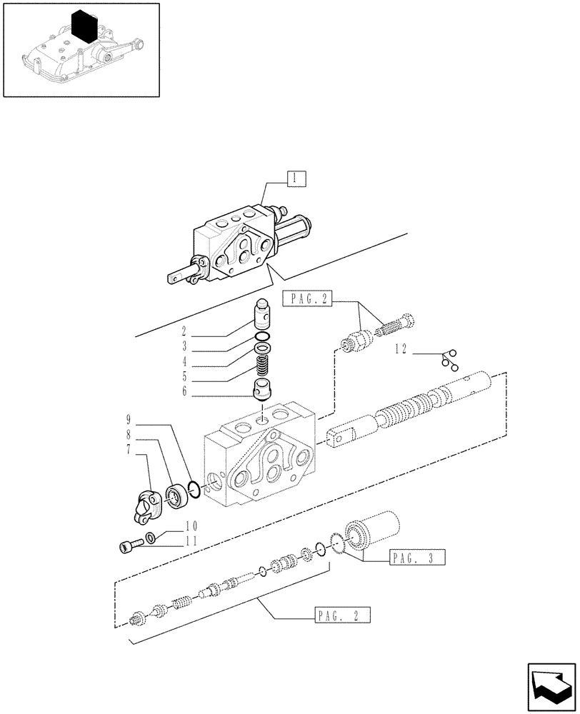 Схема запчастей Case IH MXU115 - (1.82.7/ C[01A]) - DOUBLE - ACTING EXTERNAL CONTROL VALVE WITH FLOAT AND AUTOMATIC CUTOUT - BREAKDOWN - D5500 (07) - HYDRAULIC SYSTEM