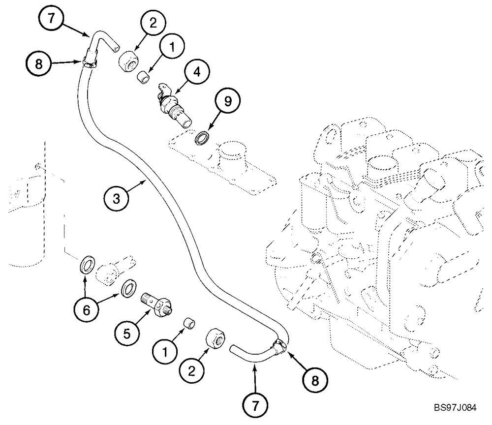 Схема запчастей Case IH 85XT - (02-05) - COLD START - THERMOSTART (02) - ENGINE