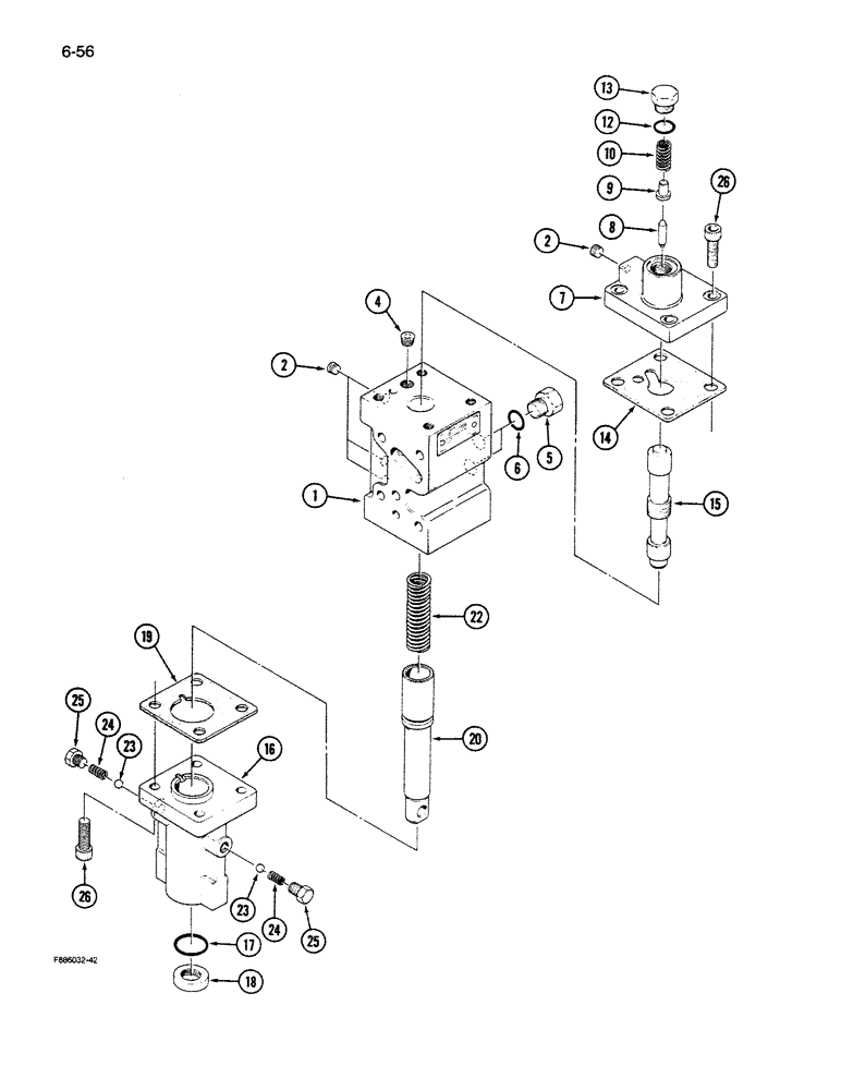 Схема запчастей Case IH 9280 - (6-56) - PTO ASSEMBLY, CONTROL VALVE (06) - POWER TRAIN