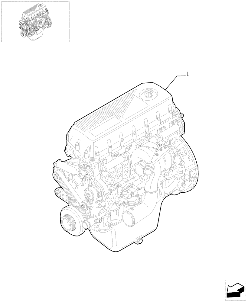 Схема запчастей Case IH F2BE0684A B003 - (0.02.1[01]) - ENGINE ASSY (504082362) 